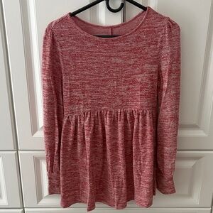 Red Long Sleeve Peplum Maternity Top